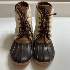 Marleylilly Brown and Cream Duck Boots